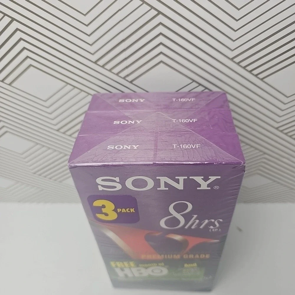 Sony T-160VF Standard Grade 8 HR VHS 327m Hi-Fi Blank Tapes Pack of 3 Sealed New